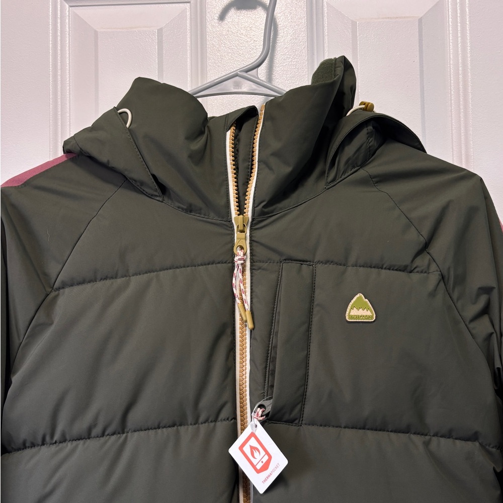 Burton Women's Keelan Ski Winter Jacket Olive Green/Rose Size XS - Picture 4 of 13